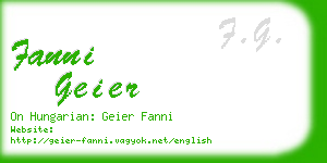 fanni geier business card